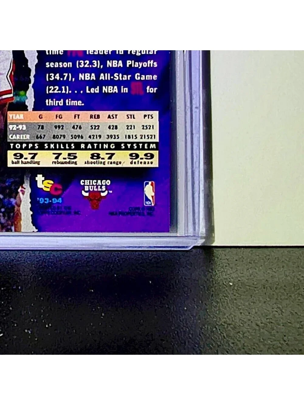 Michael Jordan 1993-94 Topps Stadium Club #169 Basketball Card Chicago Bulls